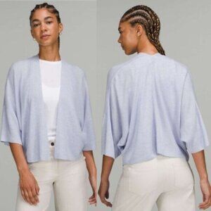 Lululemon 2022 Boxy Cashlu Knit Wrap Heathered Pastel Blue